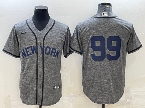 Men's New York Yankees #99 Aaron Judgey Gray Cool Base Stitched Jersey - Click Image to Close